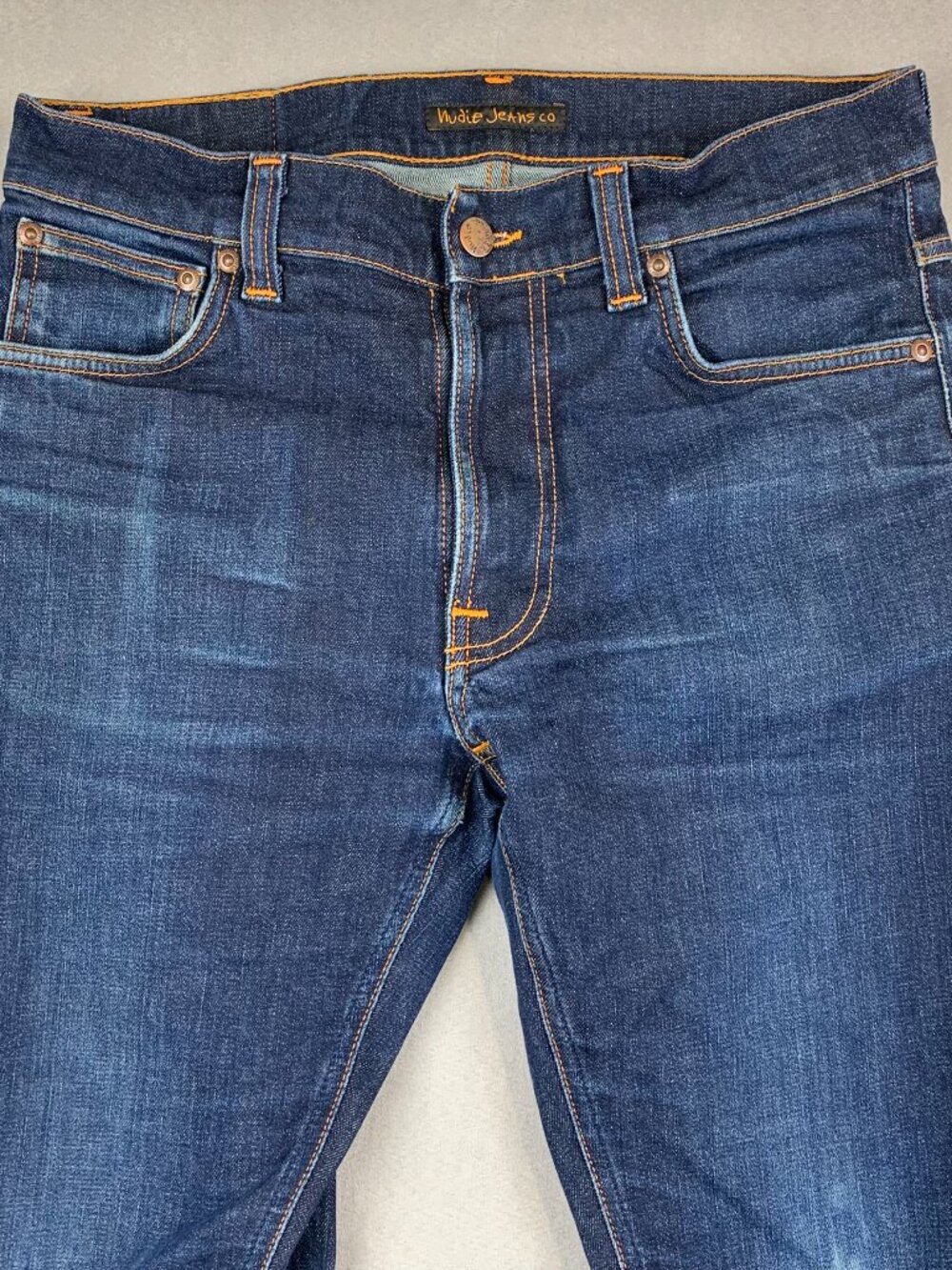 Nudie Jeans Mens Pants 32 Blue Denim Lean Dean Slim Tapered Cotton 32x30.5 - Picture 2 of 13